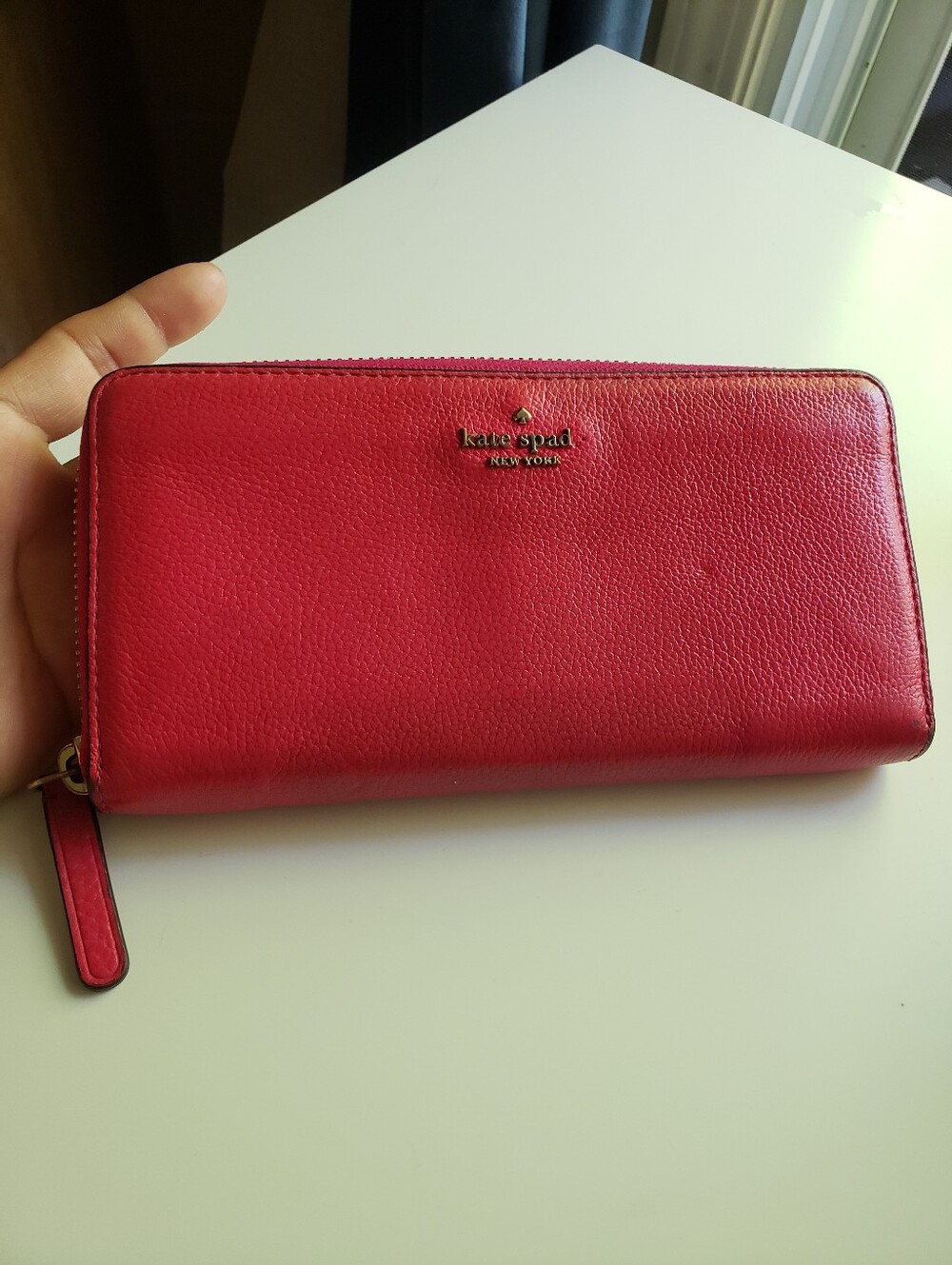 Kate Spade New York Red Leather Zip Wallet